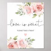 Affiche Amour floral rose tendre (Devant)