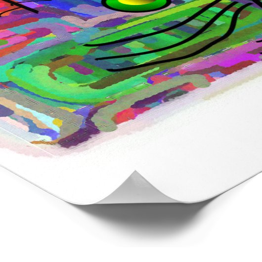 Affiche Amoureux des chats "Le Curieux chat Abstra (Coin)