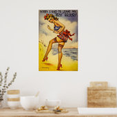 Affiche amusante de Beauté de bain des années 1940 (Cuisine)