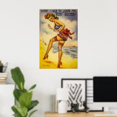Affiche amusante de Beauté de bain des années 1940 (Bureau à domicile)
