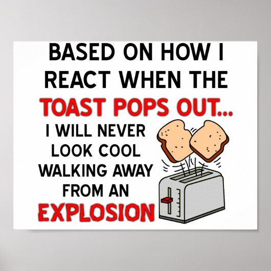 Affiche amusante de l'explosion du toast (Devant)