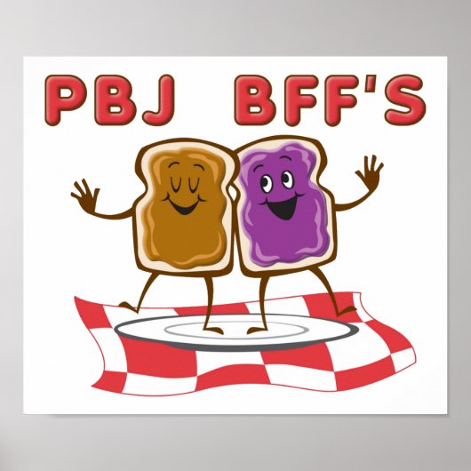 Affiche amusante de PBJ BFF (Devant)