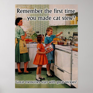 Affiche amusante de Stew Cat Imprimer Humour