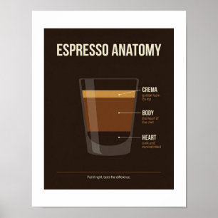 Affiche Anatomie Espresso Décoration Murale Bar