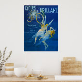 Affiche ancienne Cycles Brillant Henry Gray C 1900 (Cuisine)