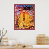 Affiche ancienne de Barcelone, Espagne (Cuisine)
