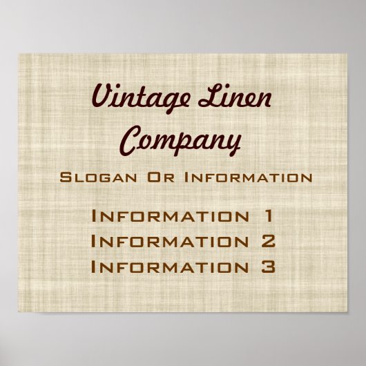 Affiche ancienne en lin grand format (Devant)