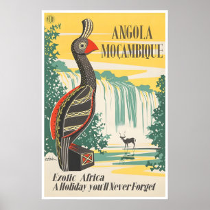 Affiche Angola Art de voyage Afrique Afrique vinta