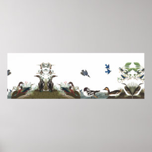 Affiche animale 2 de faune d'oiseaux de collage