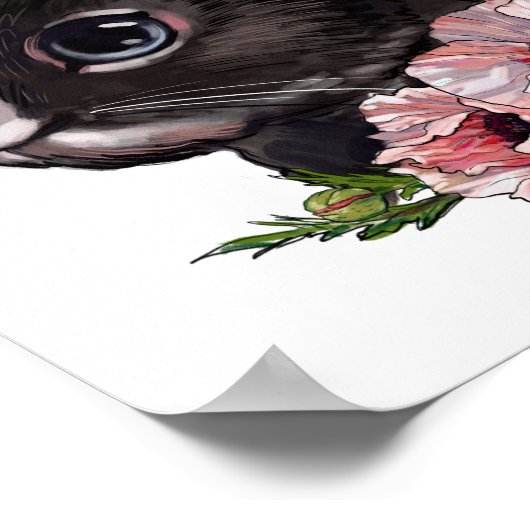 Affiche Animale Lapin Bébé Rose | Impression sur t (Coin)