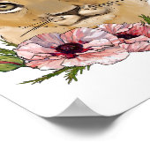 Affiche Animale Lion Rose Bébé | Impression Murale (Coin)