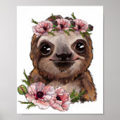 Affiche Animale Rose de Paresseux Bébé | Impressio (Devant)