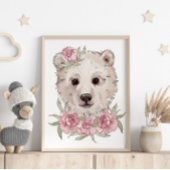 Affiche Animaux Ours Rose Bébé | Impression sur to