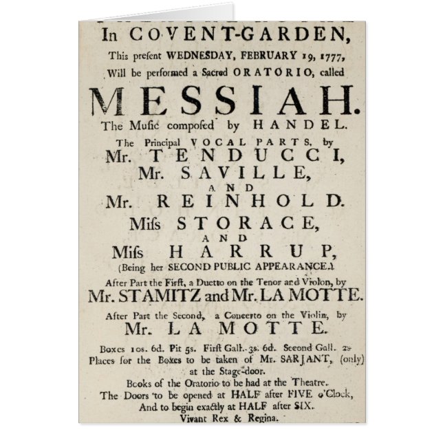 Affiche annonçant une représentation (Devant)