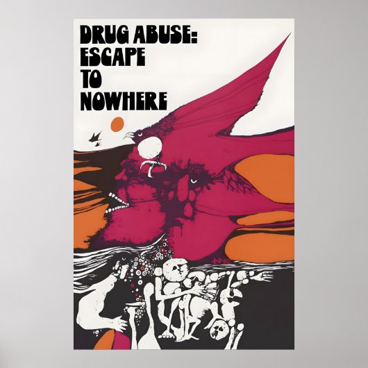 Affiche anti-drogue Abus de drogue Échapper à null (Devant)