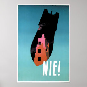 Affiche anti-guerre de Pologne Guerre froide Impre