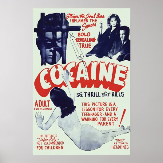 Affiche antidrogue des années 1930 - Le frisson qu (Devant)