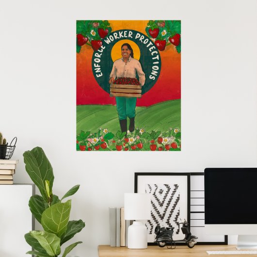 Affiche "Appliquer les protections des travailleur (Bureau à domicile)