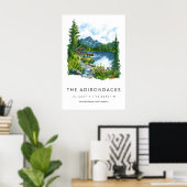 Affiche aquarelle Adirondacks Voyage Adirondacks (Bureau à domicile)