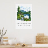 Affiche aquarelle Adirondacks Voyage Adirondacks (Cuisine)