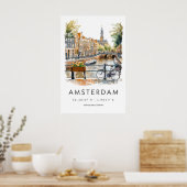 Affiche aquarelle Amsterdam Impression de voyage A (Cuisine)