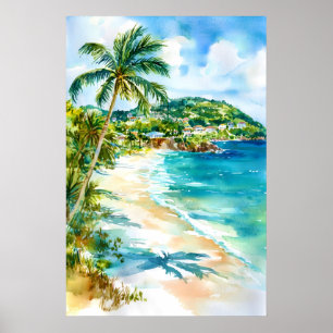 Affiche aquarelle Antigua-et-Barbuda Aquarelle 2