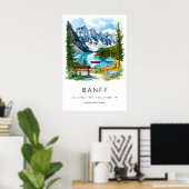 Affiche aquarelle Banff Impression de voyage Banff (Bureau à domicile)