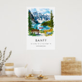 Affiche aquarelle Banff Impression de voyage Banff (Cuisine)