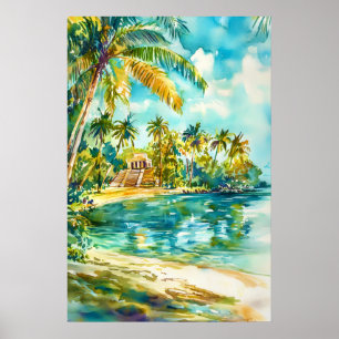 Affiche aquarelle Belize Aquarelle 2