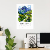 Affiche aquarelle Ben Nevis Impression de voyage B (Bureau à domicile)