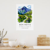 Affiche aquarelle Ben Nevis Impression de voyage B (Cuisine)