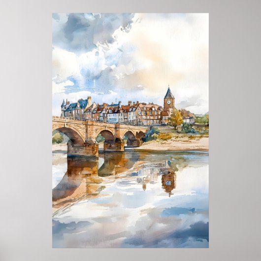 Affiche aquarelle Berwick Art mural Berwick Mur (Devant)