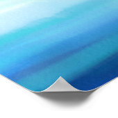 Affiche aquarelle bleue vagues (Coin)