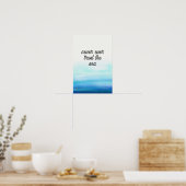 Affiche aquarelle bleue vagues (Cuisine)