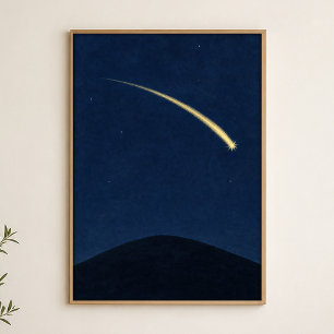 Affiche aquarelle céleste de la colline de l'étoil