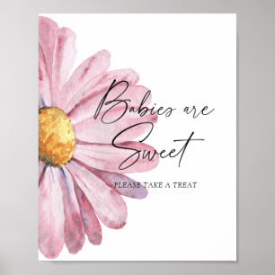 Affiche aquarelle Daisy - les bébés sont doux