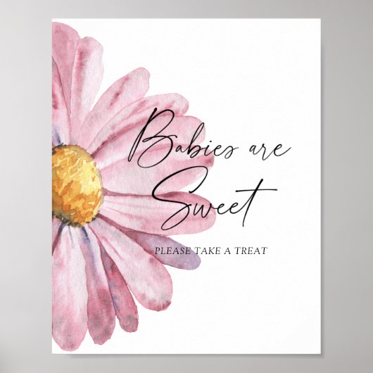 Affiche aquarelle Daisy - les bébés sont doux (Devant)