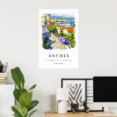 Affiche aquarelle d'Antibes Impression de voyage à (Bureau à domicile)