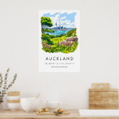 Affiche aquarelle d'Auckland Impression de voyage (Cuisine)
