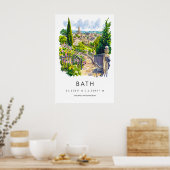 Affiche aquarelle de Bath Bath Impression de voyag (Cuisine)
