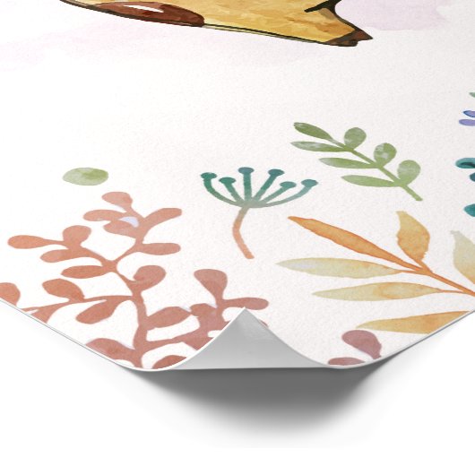 Affiche aquarelle de girafe (Coin)