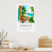 Affiche aquarelle de la Barbade Impression de voya (Cuisine)
