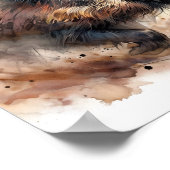Affiche aquarelle de sanglier – Impression d'art f (Coin)