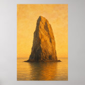 Affiche aquarelle de stack marin à l'heure dorée (Devant)