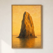Affiche aquarelle de stack marin à l'heure dorée