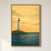 Affiche aquarelle du phare à première lumière