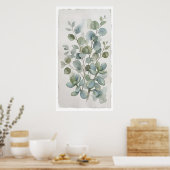 Affiche aquarelle Eucalyptus à feuilles rondes (Cuisine)
