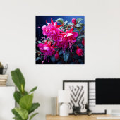 Affiche aquarelle fuchsia (Bureau à domicile)