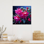 Affiche aquarelle fuchsia (Cuisine)