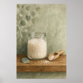 Affiche aquarelle Pot de sels de bain et cuillère (Devant)